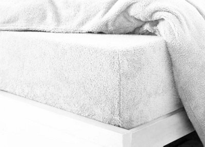 Kampala Hill Teddy Fleece Fitted Sheet Sherpa Bed Sheets White
