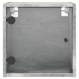Berkfield Bedside Cabinet With Glass Door Concrete Grey 35X37X35 Cm - thumbnail 6