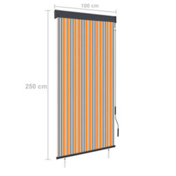 Berkfield Outdoor Roller Blind 100X250 Cm Yellow And Blue - thumbnail 8