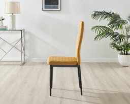 Furniturebox Imperia 4 Modern Black High Gloss Dining Table And 4 Mustard Velvet Milan Black Leg Chairs - thumbnail 9