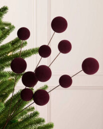 Werchristmas Purple Velvet Bauble Pick, 70 Cm - thumbnail 2