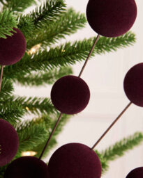 Werchristmas Purple Velvet Bauble Pick, 70 Cm - thumbnail 5