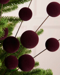 Werchristmas Purple Velvet Bauble Pick, 70 Cm - thumbnail 3