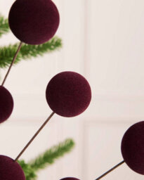 Werchristmas Purple Velvet Bauble Pick, 70 Cm - thumbnail 4