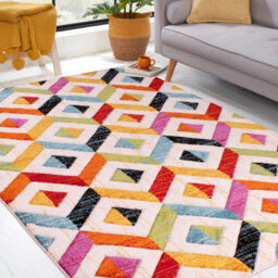 Multicolored Easy To Clean Modern Geometrical Rug For Living Room, Bedroom, Dining Room - 160Cm X 230Cm - thumbnail 1