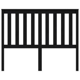 Berkfield Bed Headboard Black 146X6X101 Cm Solid Wood Pine - thumbnail 3