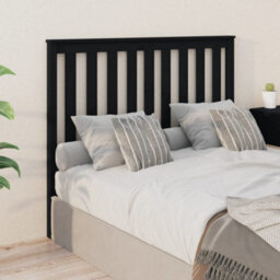 Berkfield Bed Headboard Black 146X6X101 Cm Solid Wood Pine - thumbnail 1