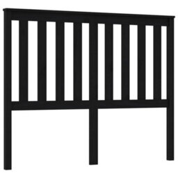 Berkfield Bed Headboard Black 146X6X101 Cm Solid Wood Pine - thumbnail 2