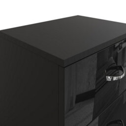Fwstyle 2 Drawer Bedside Chest Black Gloss Nightstand Bedroom Furniture - thumbnail 7