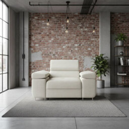 Torezio Armchair With Adjustable Headrests Living Room Upholstered Chipboard Frame Wave Spring 134X102X7090Cm White - thumbnail 2