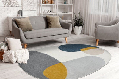 RugsX Carpet Fusion 5706 White Light Grey Gold Shape - Geometric, Modern, Abstract, 160X220 Cm - image 1