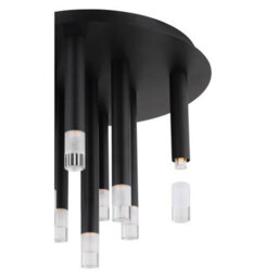 Luminosa Lighting Luminosa Ryan Multi Arm Semi Flush Ceiling Lamp Matt Black 9X G9 - thumbnail 3