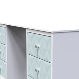 Genoa Ready Assembled Matt Duck Egg Blue & White 6 Drawer Non-Extendable Dressing Table (H)785mm (W)1248mm (D)390mm - thumbnail 3