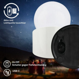 Briloner Sora White Mini Led Desk Light Table Bedside Lamp Cordless Dimmable Ip54 Outdoor - thumbnail 7