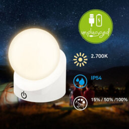 Briloner Sora White Mini Led Desk Light Table Bedside Lamp Cordless Dimmable Ip54 Outdoor - thumbnail 2