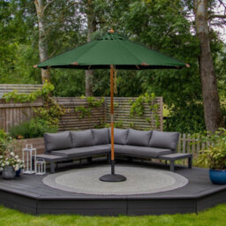 Styx 3M Deluxe Wooden Parasol In Green - thumbnail 1