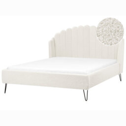 Beliani Bed Boucle Ambillou 160 X 200 Cm (Eu King Size) Off-White - thumbnail 1