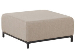 Beliani Ottoman Beige Fabric Upholstery With Black Aluminium Legs Indoor Outdoor Water-Resistant - thumbnail 3