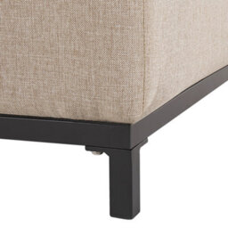 Beliani Ottoman Beige Fabric Upholstery With Black Aluminium Legs Indoor Outdoor Water-Resistant - thumbnail 6