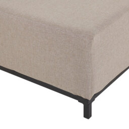 Beliani Ottoman Beige Fabric Upholstery With Black Aluminium Legs Indoor Outdoor Water-Resistant - thumbnail 5