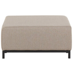 Beliani Ottoman Beige Fabric Upholstery With Black Aluminium Legs Indoor Outdoor Water-Resistant - thumbnail 1