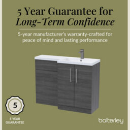 Balterley Right-Hand Bathroom Vanity And Wc Unit Combination, Basin - 1100mm - Woodgrain Anthracite, Brushed Pewter Handles - thumbnail 6