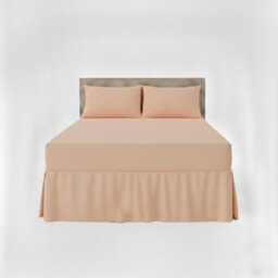 Fitted Valance Bed Sheet Polycotton Mattress Cover And Frill Easy Care Peach - thumbnail 2