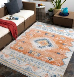 Livabliss Huntington Beach-Global Orange Blue Beige In- & Outdoor Rug 160 X 213 Cm Easy Care, Non Shedding - thumbnail 2