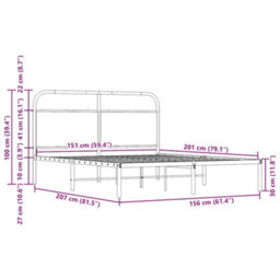 Berkfield Bed Frame Without Mattress 150X200 Cm King Size Brown Oak Engineered Wood - thumbnail 9