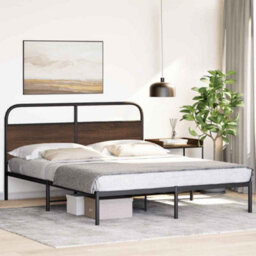 Berkfield Bed Frame Without Mattress 150X200 Cm King Size Brown Oak Engineered Wood - thumbnail 4