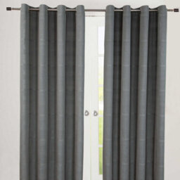 "Homescapes Cotton Rajput Ribbed Charcoal Grey Curtain Pair, 66 X 72"" Drop"