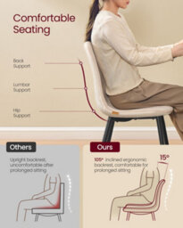 LEDREM Dining Chairs Set Of 2, Kitchen Chairs, Metal Frame, Adjustable Feet, Easy To Clean, Chenille Fabric - thumbnail 5