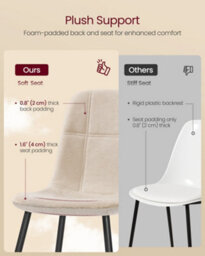 LEDREM Dining Chairs Set Of 2, Kitchen Chairs, Metal Frame, Adjustable Feet, Easy To Clean, Chenille Fabric - thumbnail 6