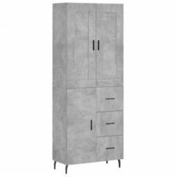 Berkfield Highboard Concrete Grey 69.5X34X180 Cm Engineered Wood - thumbnail 2
