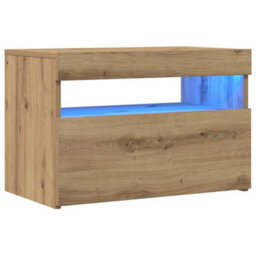 Berkfield Modern Tv Cabinets With Led Lights 2 Pcs Artisan Oak Engineered Wood - thumbnail 5