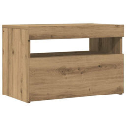 Berkfield Modern Tv Cabinets With Led Lights 2 Pcs Artisan Oak Engineered Wood - thumbnail 6