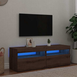 Berkfield Modern Tv Cabinets With Led Lights 2 Pcs Artisan Oak Engineered Wood - thumbnail 2