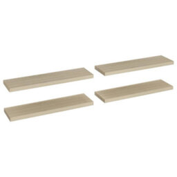 Berkfield Floating Wall Shelves 4 Pcs Oak 90X23.5X3.8 Cm Mdf - thumbnail 2