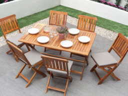 Beliani Garden Dining Table Cento 140 Cm 75 Cm Acacia Wood Brown - thumbnail 2