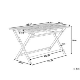 Beliani Garden Dining Table Cento 140 Cm 75 Cm Acacia Wood Brown - thumbnail 3