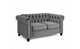 Home Detail Chester 2 Seater Sofa, Grey Velvet - thumbnail 2