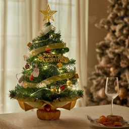 Amorly 24 In Mini Tabletop Christmas Tree With Lights, Diy Desktop Xmas Ornament, Compact Festive Decor For Home Holiday Celebrations - thumbnail 6