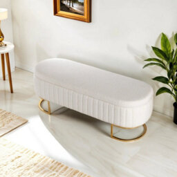 Upholstered Bench Bed End Window Seat Ottoman Storage Stool Bedroom - thumbnail 3