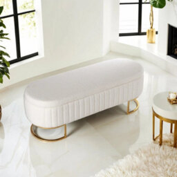 Upholstered Bench Bed End Window Seat Ottoman Storage Stool Bedroom - thumbnail 1
