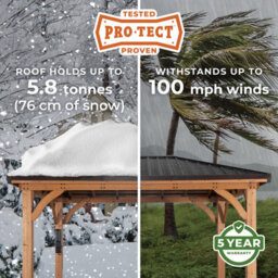Backyard Discovery Barrington Cedar Wood Outdoor Patio Gazebo With Powerport 6.1M X 3.7M (20Ft X 12Ft) - thumbnail 9