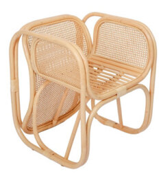 Nordlys Natural Rattan And Beige Fabric Armchair Exotic Boho Living Room - thumbnail 5