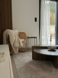 Nordlys Natural Rattan And Beige Fabric Armchair Exotic Boho Living Room - thumbnail 9