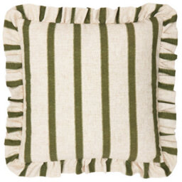 Wylder Connie Square Striped Cushion Cover, Moss, 45 X 45Cm - thumbnail 2