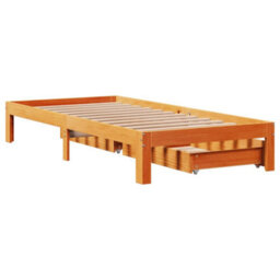 Berkfield Bed Frame With Drawers Without Mattress Wax Brown 100X200 Cm - thumbnail 8