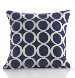 Luxury Living Oh Luxury Geometric Chenille Cushion Blue